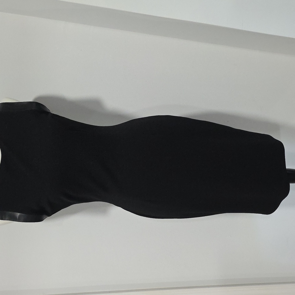 Bar III Black Midi Dress/ leather Accent SIZE LG